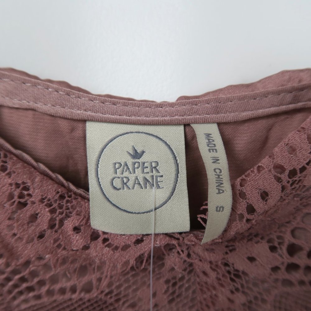 NWT Paper Crane Camisole Pink Mauve Lace Small Tank Top - Picture 5 of 9
